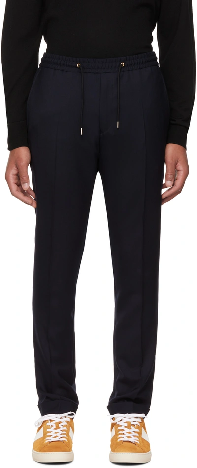 Paul Smith Drawstring-waist Slim-cut Trousers In 49 Blues