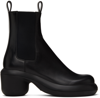 JIL SANDER BLACK LEATHER ANKLE BOOTS