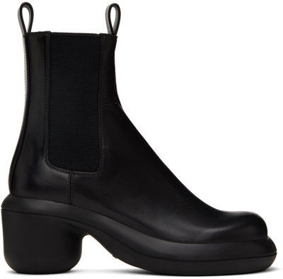Jil Sander Black Leather Ankle Boots In 001 Black