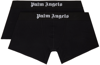 Palm Angels Men's Set Of Two Cotton Boxers | Size Small | Pmuh001c99fab0020110 Color Whiteblack In Black White