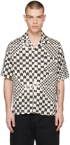 Rhude Camp-collar Checked Cotton-twill Shirt In Black/creme
