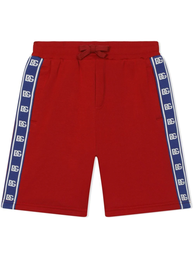 Dolce & Gabbana Kids' Jersey Bermuda Shorts In Red