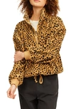 Shop Billabong Time Off Faux Fur Half Zip Pullover In Gold Dust
