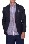 Tailorbyrd Textured Basics Two Button Notch Lapel Sport Coat In Dark Navy