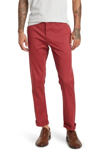 14th & Union The Wallin Stretch Twill Trim Fit Chino Pants In Red Russet