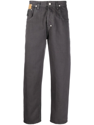 Craig Green Cropped Straight-leg Trousers In Grey