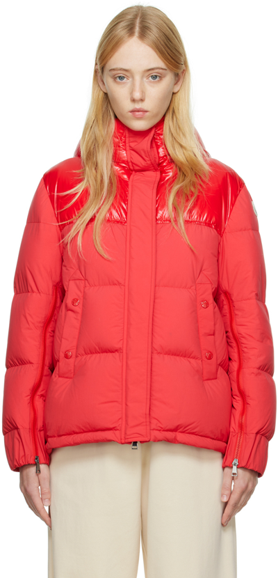 Moncler Etival Hooded Quilted Shell Down Jacket In Red
