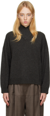 Loulou Studio Murano Cashmere Sweater In Black Melange