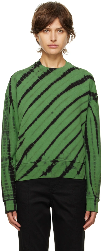 Proenza Schouler Green  White Label Tie-dye Sweatshirt In 368 Kelly Green/blac