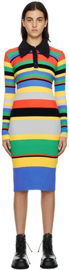 Andersson Bell Multicolor Striped Midi Dress In Orange