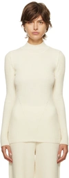 Norba Off-white Cutout Turtleneck In Pearl White