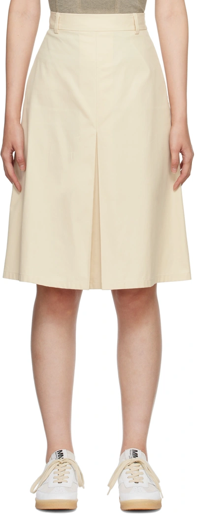 Mm6 Maison Margiela Off-white Chino Midi Skirt In 102 Ecru