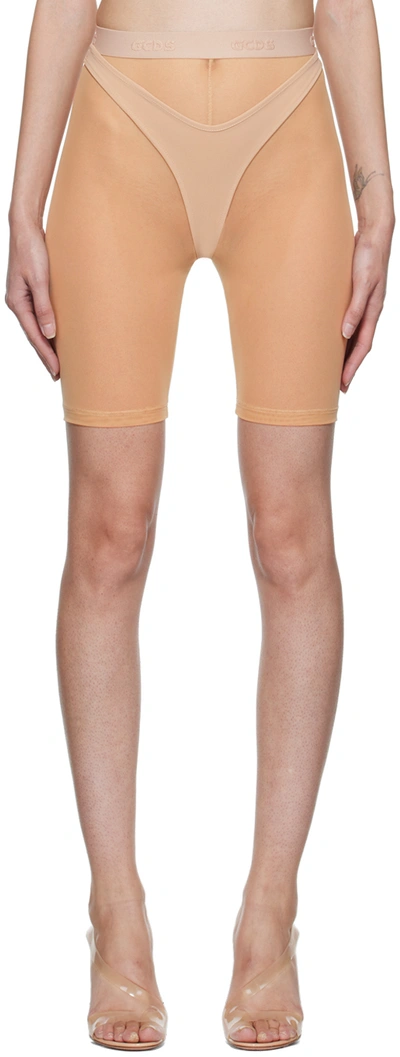 Gcds Beige Sylvia Combo Sport Shorts In 68 Nude