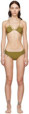 Nensi Dojaka Ssense Exclusive Khaki Bikini In 515 Moss