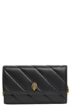 Kurt Geiger Soho Leather Wallet On Chain In Black