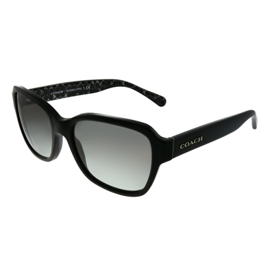 Coach L1010 Hc 8232 551011 Womens Rectangle Sunglasses In Black