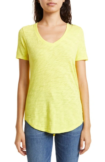 Atm Anthony Thomas Melillo Slub V-neck Tee In Yellow