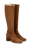 Agl Attilio Giusti Leombruni Women's Lorette 50mm Suede Knee-high Boots In Cognac