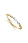 Lagos 18k White & Yellow Gold Signature Caviar Diamond Stacking Ring - Exclusive In Gold Diamond