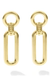 Lagos 18k Yellow Gold Signature Caviar Link Drop Earrings In Gold
