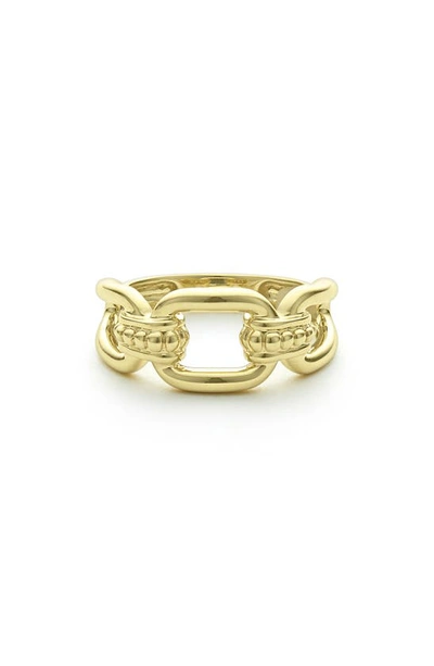 Lagos Signature Caviar Oval Link Ring In Gold