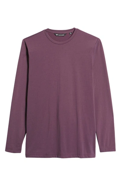 Travismathew The Crew Long Sleeve T-shirt In Mauve Wine