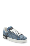 Dolce & Gabbana Portofino Denim Patchwork Sneakers In Blue