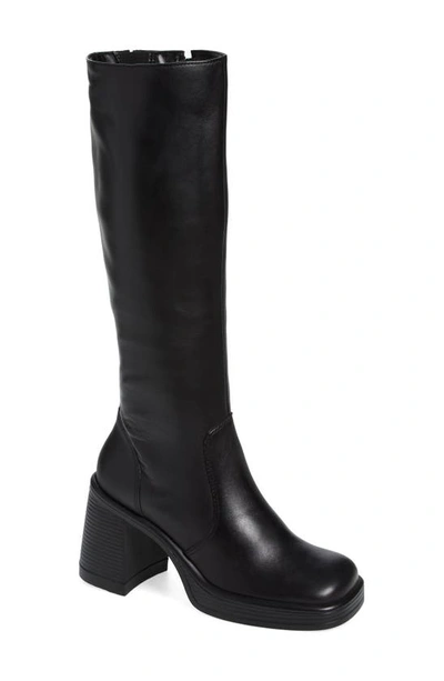 Steve Madden Fanatik Knee High Boot In Black Leather