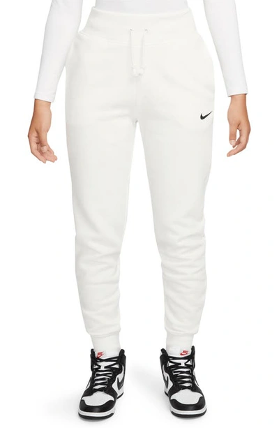 Nike Women's  Sportswear Phoenix Fleece High-waisted Jogger Pants In White