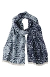 Cufflinks, Inc . Star Wars™ Darth Vader Paisley Merino Wool Blend Scarf In Gray
