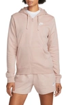 Nike Women's  Sportswear Club Fleece Full-zip Hoodie In Pink