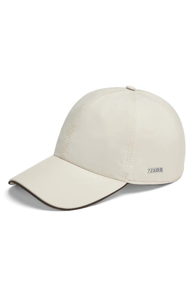 Zegna Casquette En Tissu Technique Blanche In White