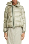 Sacai Flare Back Puffer Jacket In Light Khaki