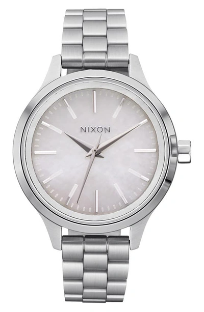 Nixon Optimist Bracelet Watch, 33.5mm In Silver / Mother Of Pearl