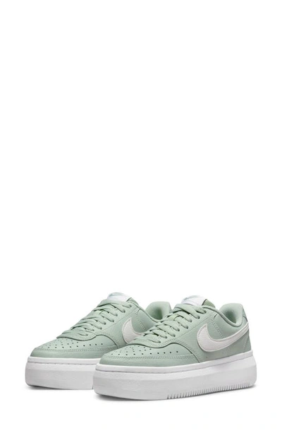 Nike Court Vision Alta Platform Sneaker In Seafoam/ Summit White-white