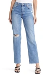 Rails The Topanga High Waist Straight Leg Jeans In Vintage In Vintage Sapphire Distress