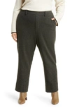 Vince Wool Blend Plaid Crop Pants In Azure Check