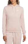 Nike Sportswear Club Fleece Hoodie In Pink Oxford/ White