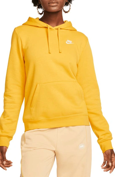 Nike Sportswear Club Fleece Women's Pullover Hoodie In Yellow Ochre,white