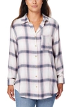 C&c California Kyle Plaid Tunic Shirt In Lilac/ Moonbeam