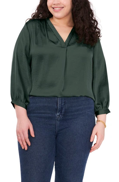 Vince Camuto Rumple Satin Blouse In Green