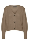 Vero Moda Lea V Neck Button-front Cardigan In Laurel Oak