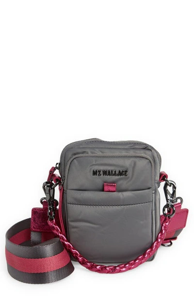 Mz Wallace Mini Bowery Nylon Crossbody Bag In Ash