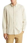 Nn07 Arne 5723 Cotton Corduroy Button-down Shirt In Ecru