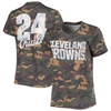 Industry Rag Majestic Threads Nick Chubb Camo Cleveland Browns Name & Number V-neck Tri-blend T-shirt In Camo