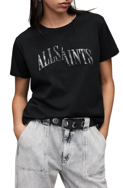 Allsaints Revo Mic Graphic Tee In Black