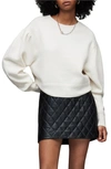 Allsaints Vika Merino Wool Crewneck Sweater In Off White