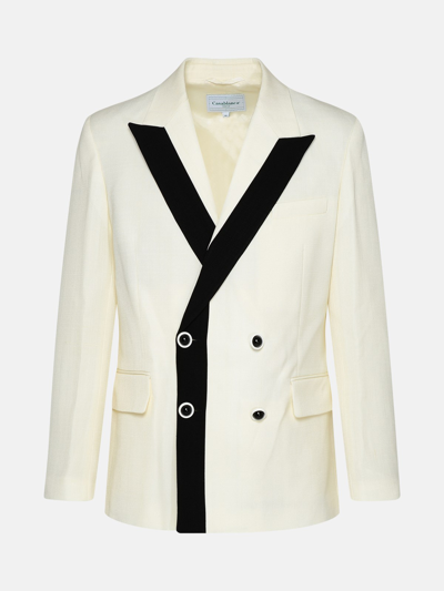 Casablanca White Silk Blend Blazer Jacket