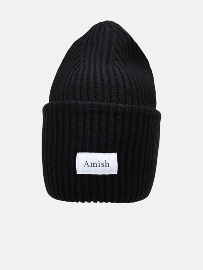 Amish Black Wool Blend Beanie