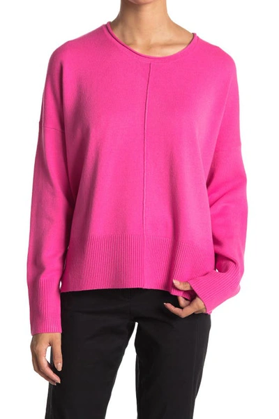 French Connection Scoop Neck Long Sleeve Sweater In Bright Prosecco Pink